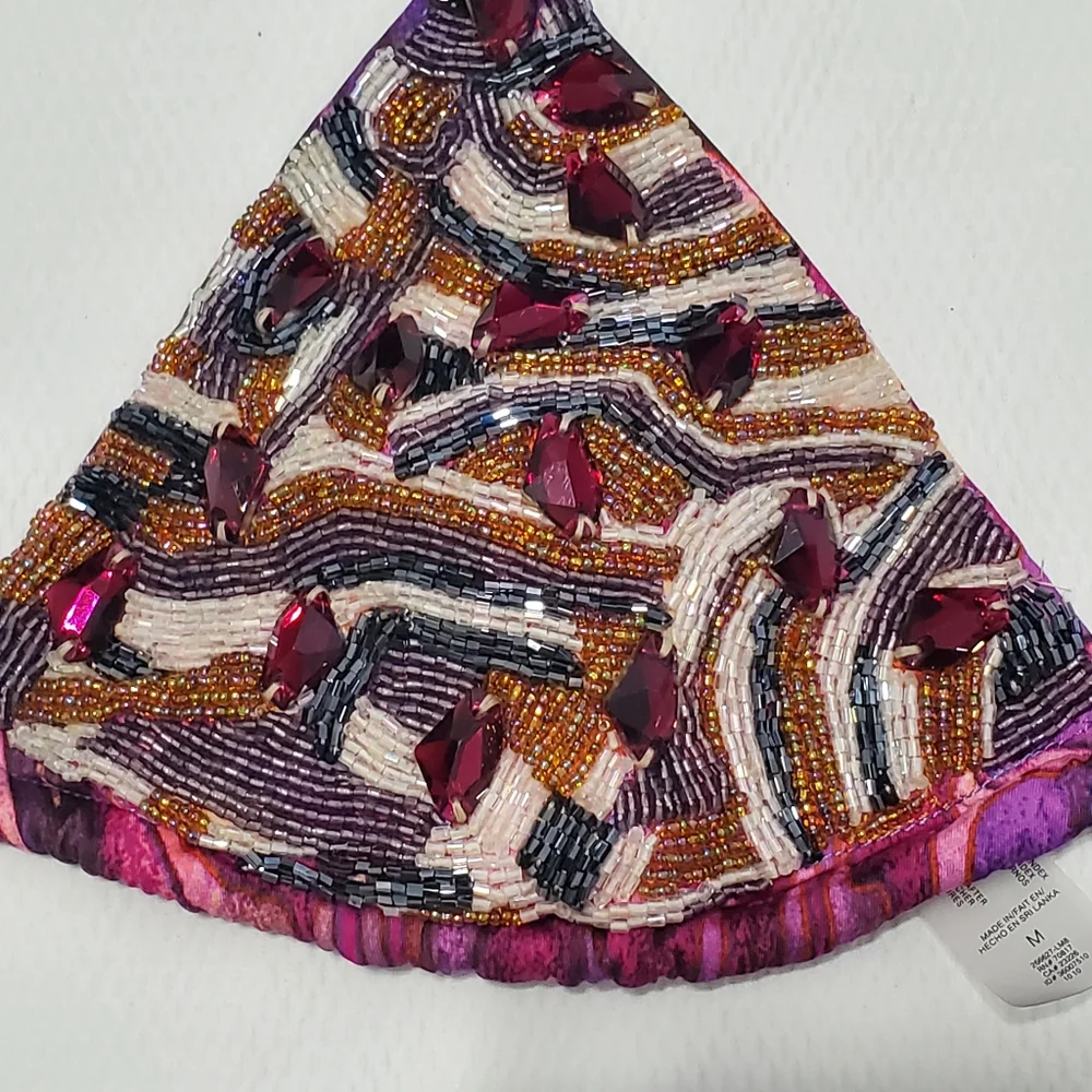 Victoria's Secret Beaded Embellished Triangle Bikini Top Medium - Picture 3 of 9